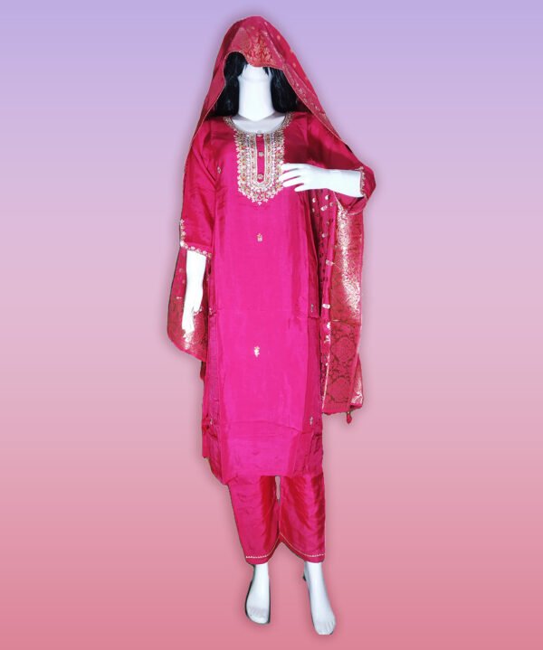 Stiched Salwar Suit Set, Rani Colour. - Image 2