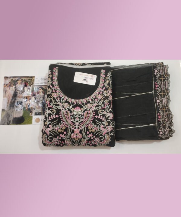 Unstiched Pakistani Suit Black - Image 7