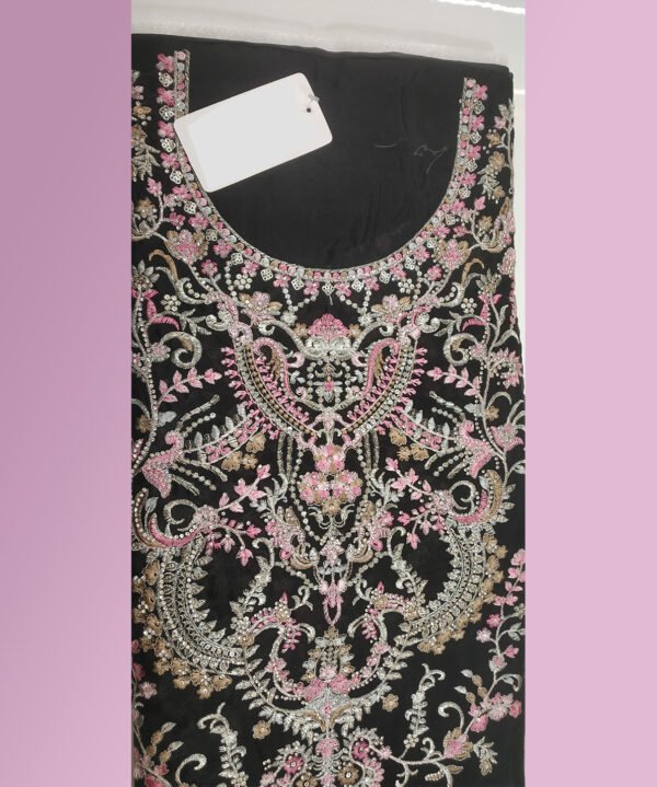 Unstiched Pakistani Suit Black - Image 3