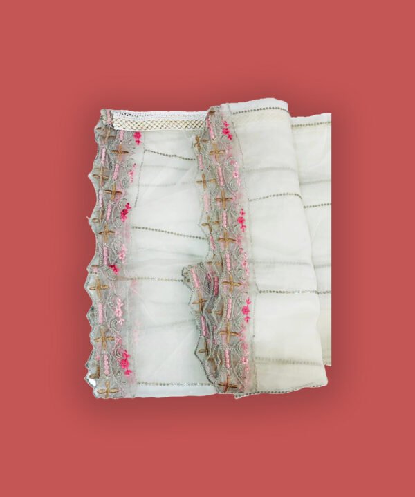 Unstiched Pakistani Suit Off-White - Image 4