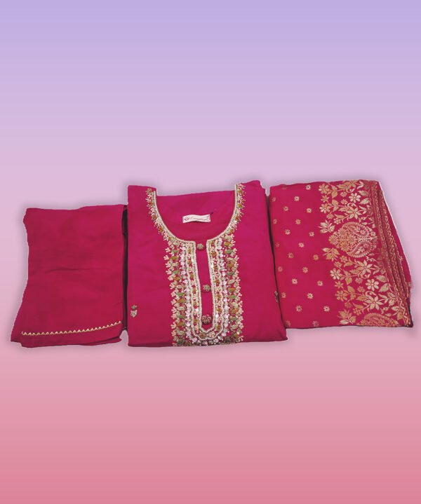 Stiched Salwar Suit Set, Rani Colour. - Image 4