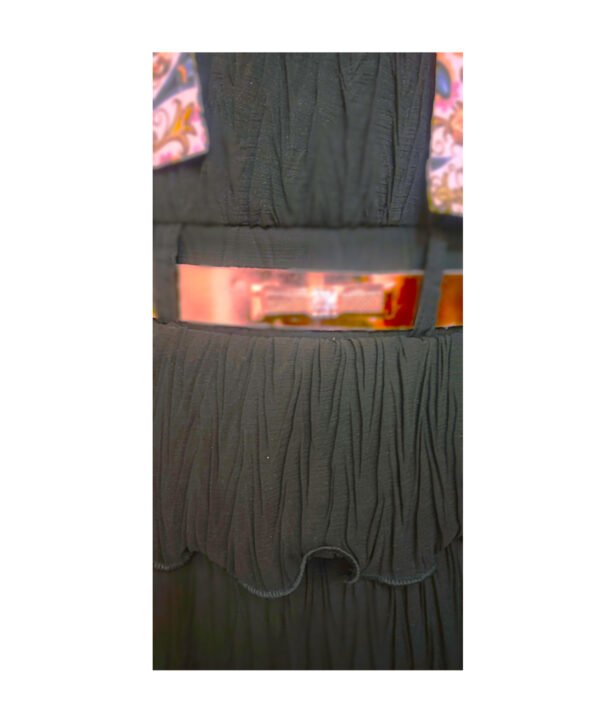 Floral Printed Partywear Kids Girls Frocks And Jacket In Dark Green Colour. - Image 4