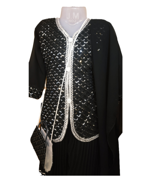 Afgani Suit for kids girls, Georgette, Black Colour - Image 2