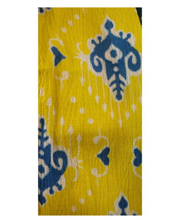 Afghani Frock Suit Set For Kids Girls In Crepe Cotton Fabric With Deep Yellow Colour. - Image 4