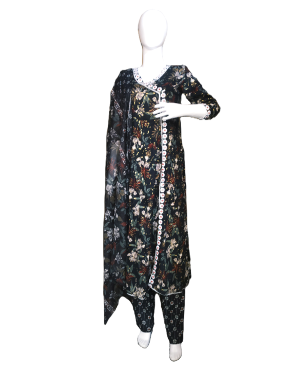 Stiched Printed Angrakha Anarkali Suit Set for Women. - Image 2