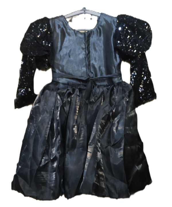 Frok in silk fabric (Party Wear),  Black Colour for Kids Girls. - Image 4