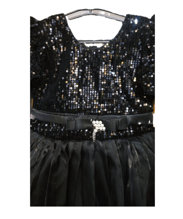 Frok in silk fabric (Party Wear),  Black Colour for Kids Girls. - Image 3