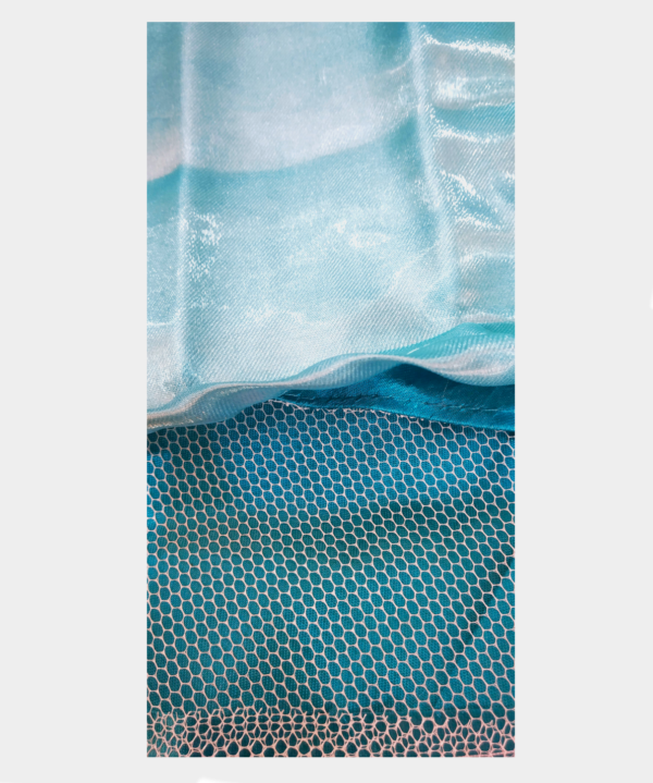Frock For Kids Girls in Silk fabric, Teal Blue Colour. - Image 4