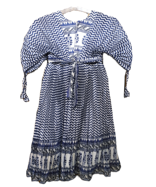 Girls Kids Butterfly Frock In Satin Blend Fabric. - Image 4