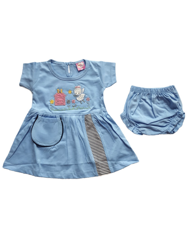 Baby (Girl’s) Sky Frock with Bloomers.