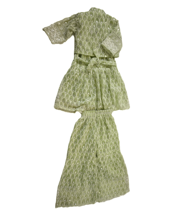 Garara Suit Set For Kids Girls In Soft Georgette Fabric. - Image 3