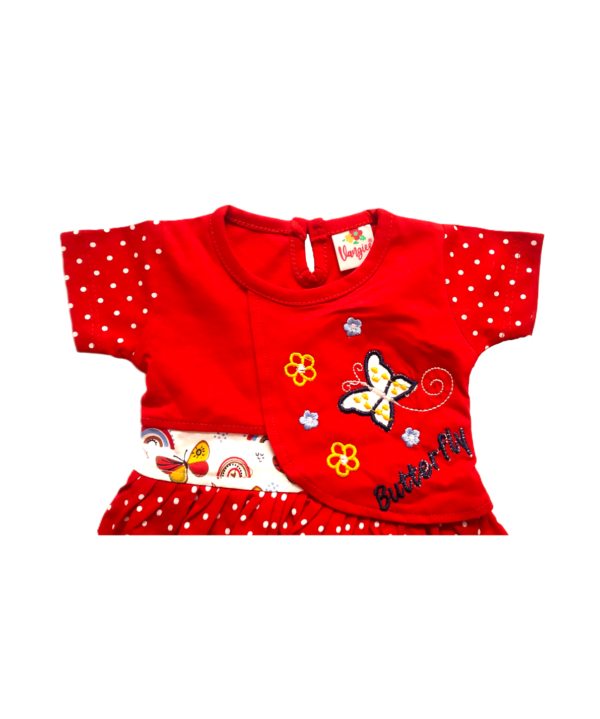 Baby (Girl's) Red Frock with Bloomers. - Image 2