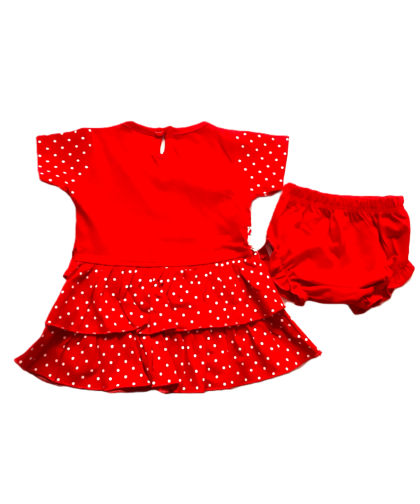 Baby (Girl's) Red Frock with Bloomers. - Image 3