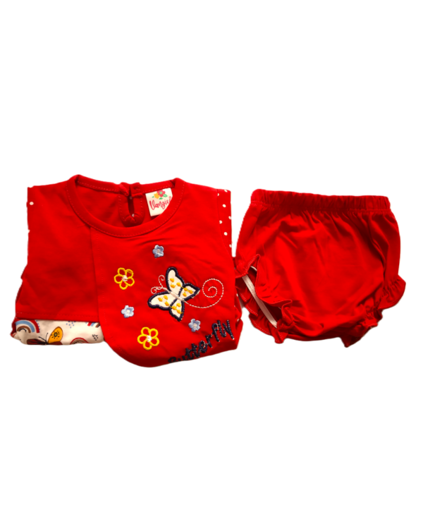 Baby (Girl's) Red Frock with Bloomers. - Image 5