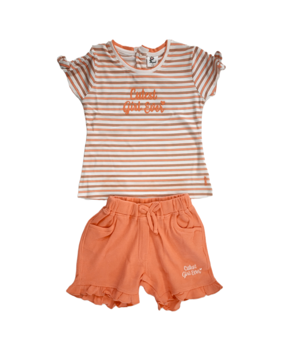 Kids Girls Striped Top with Shorts.