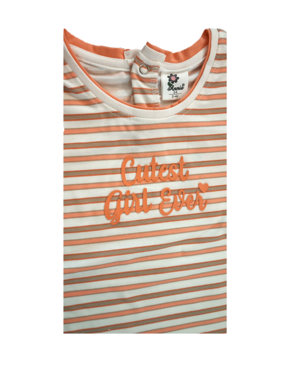 Kids Girls Striped Top with Shorts. - Image 2