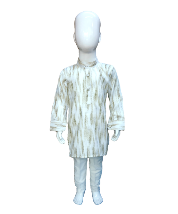 Kids Boys Cotton Printed Kurta Pajama Set.