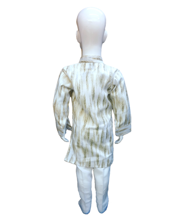 Kids Boys Cotton Printed Kurta Pajama Set. - Image 3