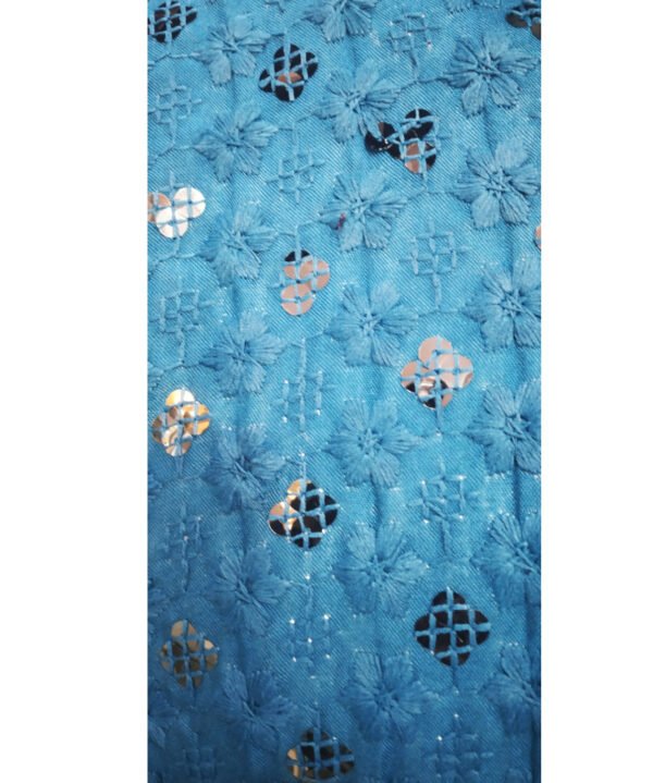 Men’s Dark Blue Embroidered Kurta. - Image 4